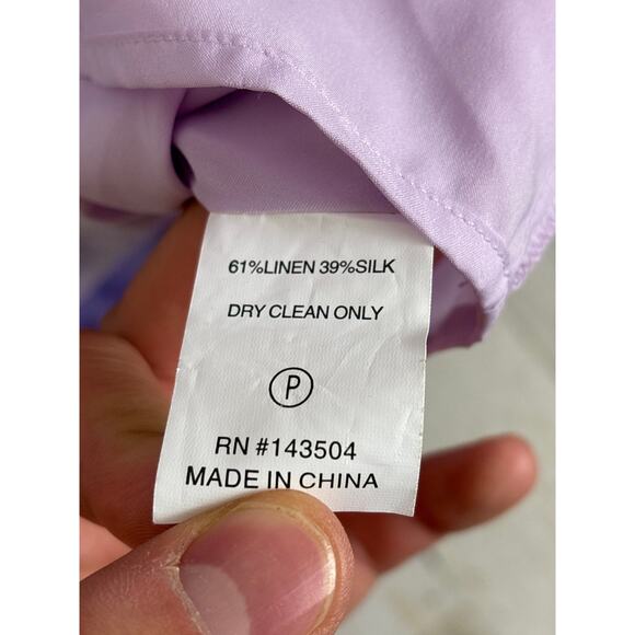 Marie Oliver Women’s 2 Purple Marisol Silk Linen Ruffle Maxi Designer Dress NEW - Picture 7 of 10
